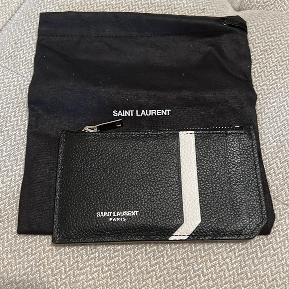 Saint Laurent Fragments Zip Pouch Card Holder